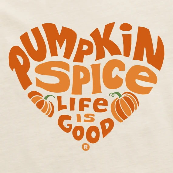 Women's Pumpkin Spice Heart Long Sleeve Crusher Vee - Image 2