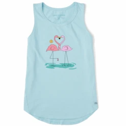 Women's Quirky Flamingo Wild Heart Sleeveless High-LowTank