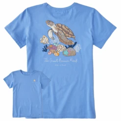 Women's Realaxed Great Barrier Reef Sea Turtle Short SleeveTee