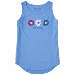 Women's Red, White & Blue Daisies Sleeveless High-LowTank