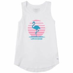 Women's Retro Sun Flamingo Sleeveless High-LowTank
