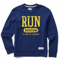 Women's Run Boston Athletic Block Simply True Fleece Crew