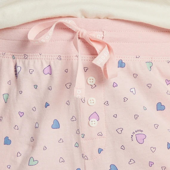Women's Scattered Hearts Pattern Snuggle Up Sleep Jogger - Image 3