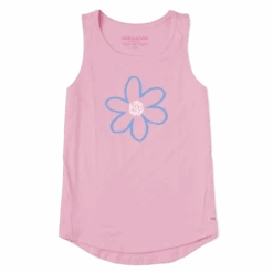 Women's Simple Daisy High-Low Crusher Tank