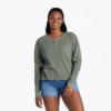 Women's Solid Boxy Thermal Henley