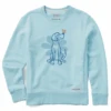 Women's Spring Daisy Dog Simply True Fleece Crew