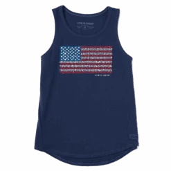 Women's Stone USA Flag High-Low Crusher Tank