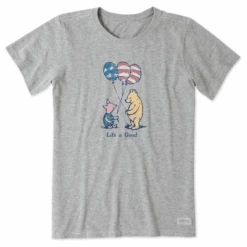 Women's Storybook Winnie & P Flag Balloons Short SleeveTee