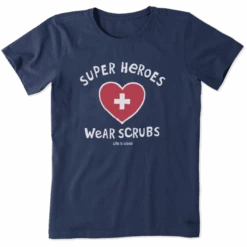 Women's Super Heroes Wear Scrubs Crusher Tee
