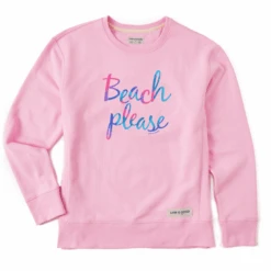 Women's Tie Dye Beach Please Simply True Fleece Crew