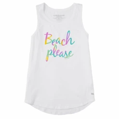 Women's Tie Dye Beach Please Sleeveless High-Low Crusher Tank
