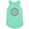 Women's Tie Dye Butterfly Daisy Mandala Sleeveless High-LowTank