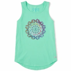 Women's Tie Dye Butterfly Daisy Mandala Sleeveless High-LowTank