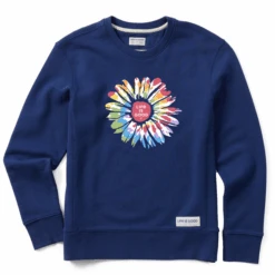Women's Tie Dye Daisy Simply True Fleece Crew