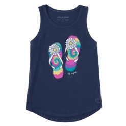 Women's Tie Dye Flips Sleeveless High-Low Crusher Tank