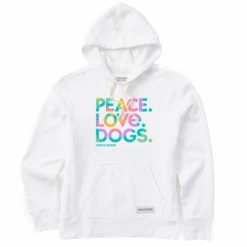Women's Tie Dye Peace Love Dogs Simply True Fleece Hoodie