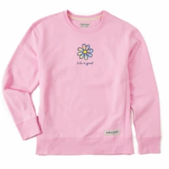 Women's Tie Dye Vintage Daisy Simply True Fleece Crew