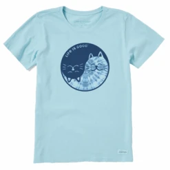 Women's Tie Dye Yin Yang Cats Short SleeveTee