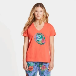 Women's Tropical Hibiscus Palm Coin Snuggle Up Relaxed Sleep Vee