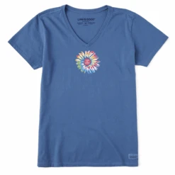 Women's Tue Dye Daisy Short SleeveVee