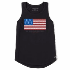 Women's USA Vine Flag High-Low Crusher Tank