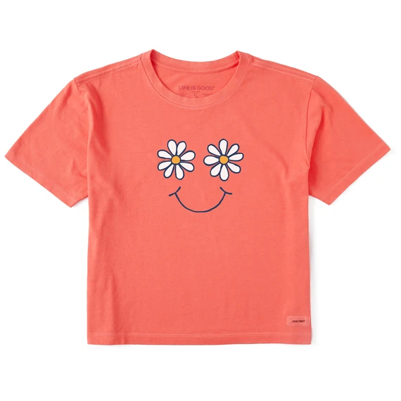 Women's Vintage Daisy SmileBoxy Crusher Tee