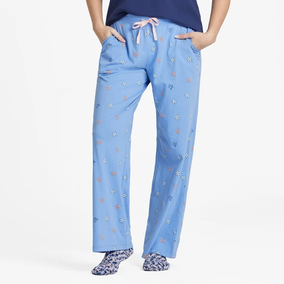 Women's Vintage Flowers Pattern Snuggle Up Sleep Pant