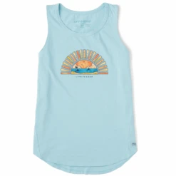 Women's Washy Macro-Micro Sailboat Sun Sleeveless High-LowTank