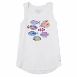 Women's Watercolor Tropical Fish Sleeveless High-LowTank