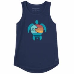 Women's Wavy Turtle Sleeveless High-LowTank