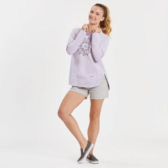 Women's Wildflower Primal Mandala Crusher-FLEX Hoodie Tunic - Image 5