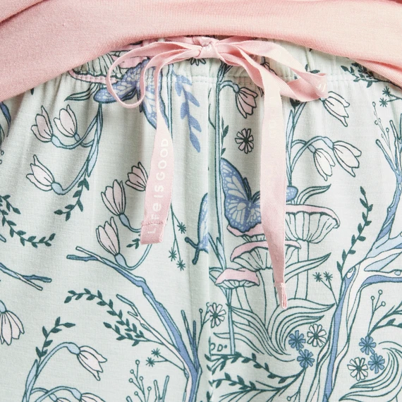 Women's Woodland Floral Pattern Lightweight Sleep Short - Image 3